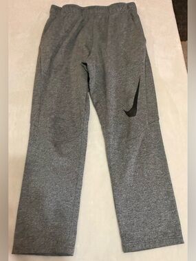 Nike Kids Grey Jogger Sweatpants with Black Swoosh